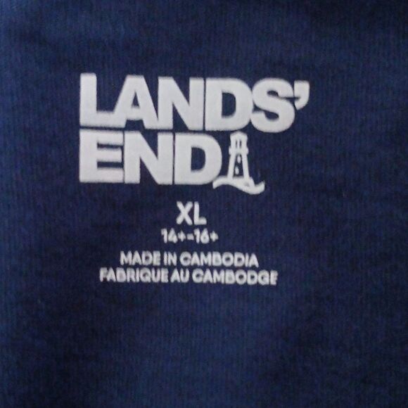 Lands' End Girls Blue white racer back dress with pockets Sz XL 14+-16+ NWOT - Picture 8 of 8